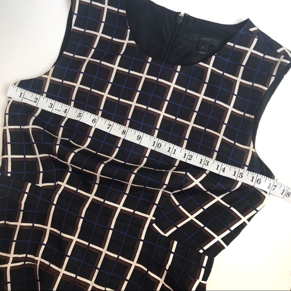 J.CREW A-Line DRESS in SILK TWIRL WINDOWPANE DRESS - Picture 6 of 8